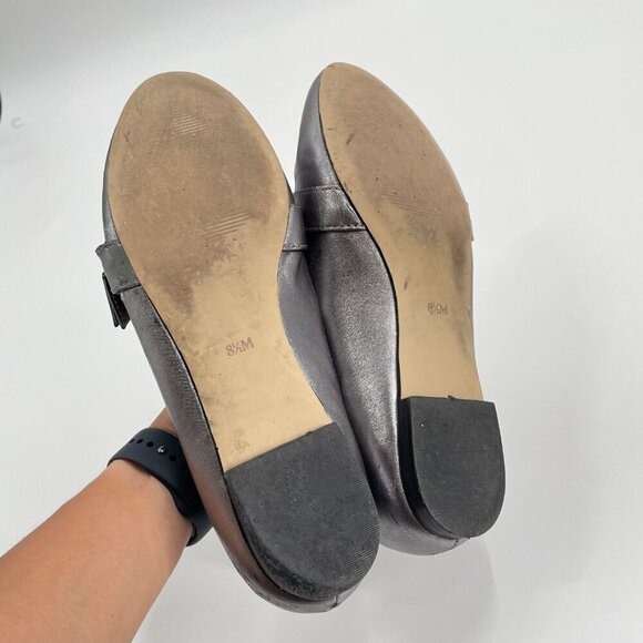 Talbots Gunmetal Leather Knot Slip On Loafers Flats Womens Size 8.5 Classic - Picture 7 of 9